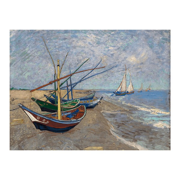 Reprodukcia obrazu Vincenta van Gogha - Fishing Boats on the Beach at Les Saintes-Maries-de la Mer, 40 × 30 cm