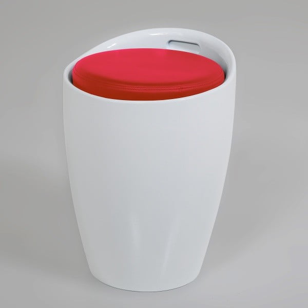 Bielo-červená stolička s úložným priestorom Actona Minxie