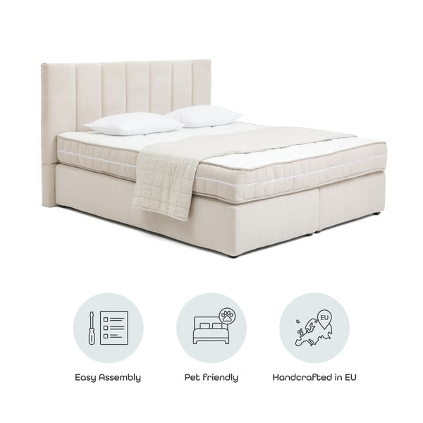 Béžová boxspring posteľ 180x200 cm Olia Bold Line – Bonami Selection-image-4
