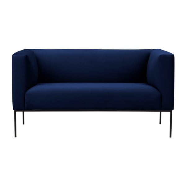 Tmavomodrá zamatová dvojmiestna pohovka Windsor & Co Sofas Neptune