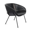 Čierne kreslo z umelej kože Zuiver Feston