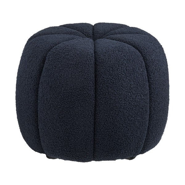 Tmavomodrý taburet z textílie buklé Paisley – House Nordic-image-2