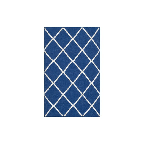 Modrý koberec zo zmesi vlny a bavlny Safavieh Fes, 121 x 76 cm