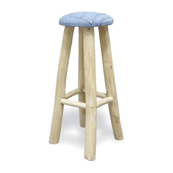 Barová stolička z teakového dreva Bluebone Denim