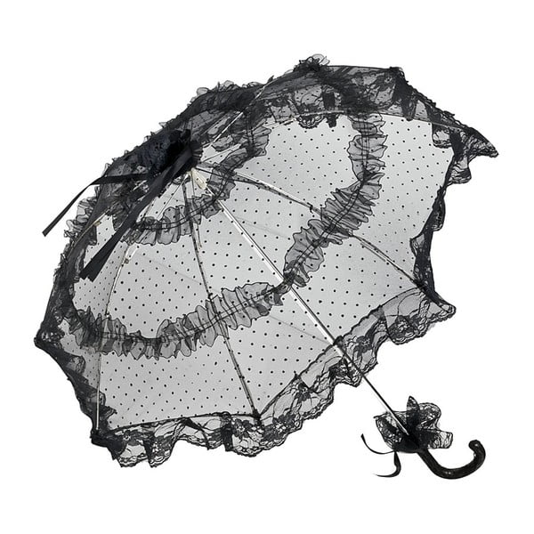 Čierny dáždnik s rúčkou Von Lilienfeld Bridal Salomea