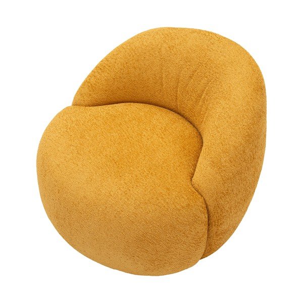 Kreslo z textílie buklé v horčicovej farbe Ginerva – Mauro Ferretti-image-3