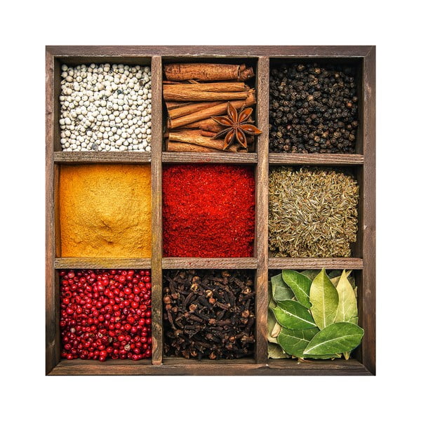Sklenený obraz 30x30 cm Spices Box – Styler