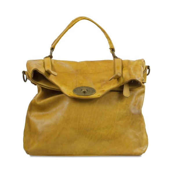 Žltá kožená kabelka Infinitif Agale