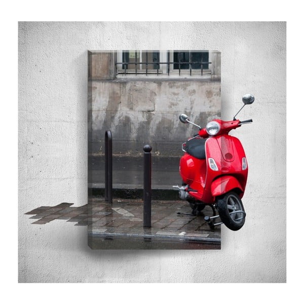 Nástenný 3D obraz Mosticx Red Scooter, 40 × 60 cm