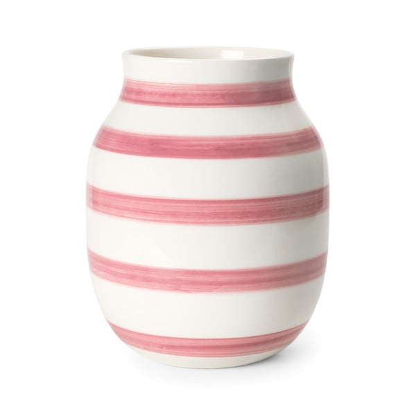 Bielo-ružová keramická váza Kähler Design Omaggio, výška 20 cm