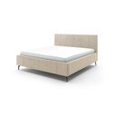 Béžová čalúnená dvojlôžková posteľ s úložným priestorom s roštom 180x200 cm Lizzano – Meise Möbel