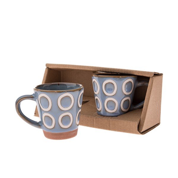 Modré keramické hrnčeky v súprave 2 ks na espresso 100 ml Rings – Dakls
