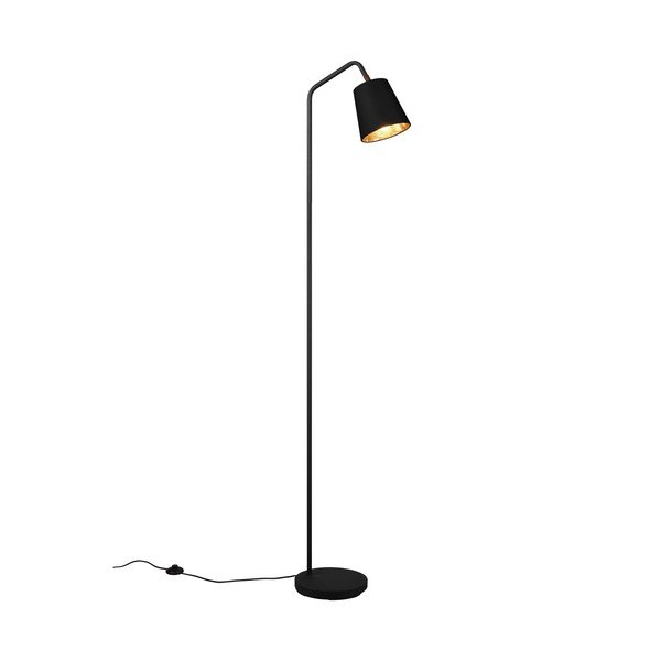 Čierna stojacia lampa s textilným tienidlom (výška 148 cm) Buddy – Reality