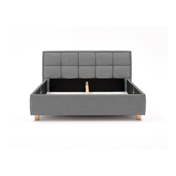 Svetlomodrá dvojlôžková posteľ s roštom a úložným priestorom PreSpánok Karme, 160 x 200 cm-image-3