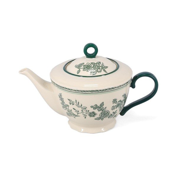 Zelená/slonovinová porcelánová kanvica na čaj 920 ml Cyril – S|P Collection-image-1