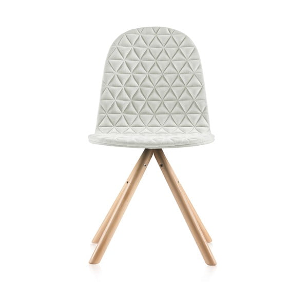 Krémová stolička s prírodnými nohami IKER Mannequin Triangle