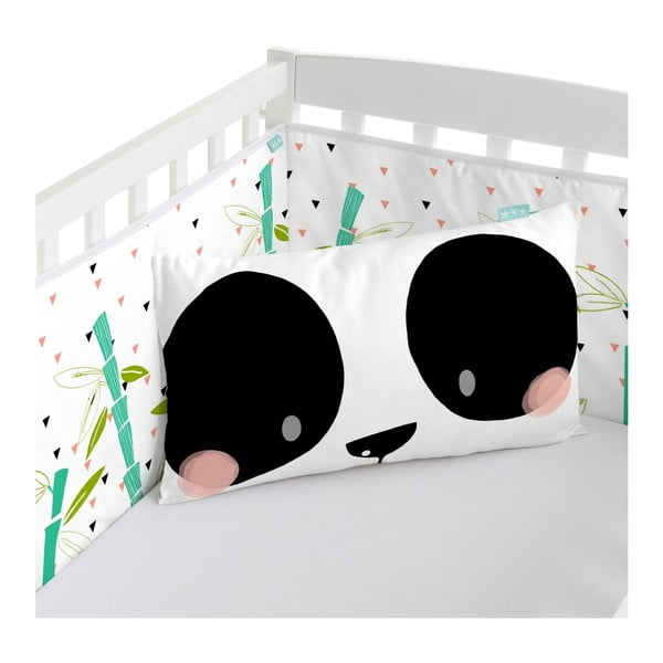 Bavlnený mantinel do postieľky Moshi Moshi Panda, 210 x 40 cm-image-1