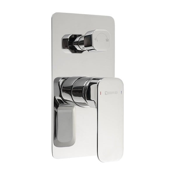 Podomietková sprchová batéria v lesklej striebornej farbe (2 výstupy) Spy – Sapho