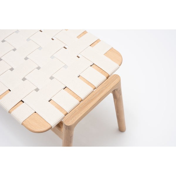 Biela/v prírodnej farbe lavica Klupa - Gazzda-image-1