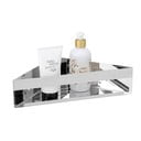 Rohová samodržiaca kúpeľňová polička z nehrdzavejúcej ocele v lesklo striebornej farbe Genova – Wenko