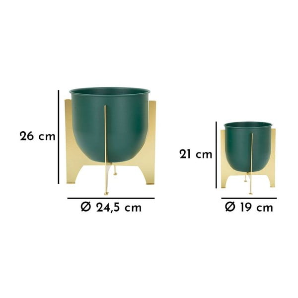 Kovové obaly na kvetináče v súprave 2 ks ø 24 cm Grent Shet – Mauro Ferretti-image-3
