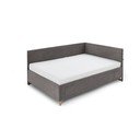 Antracitová čalúnená rohová detská posteľ s úložným priestorom s roštom 140x200 cm Cool – Meise Möbel