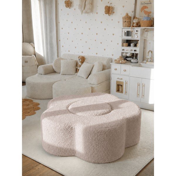 Svetlosivé penové ihrisko 3 ks z materiálu bouclé výška  27 cm 88x90 cm – Meowbaby-image-1