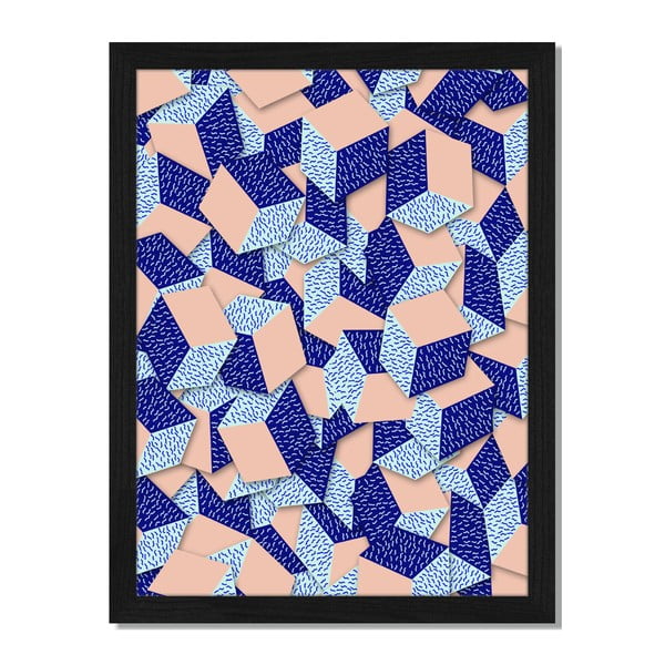 Obraz v ráme Liv Corday Provence Blue Mosaic, 30 x 40 cm