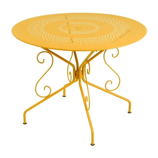 Žltý kovový stôl Fermob Montmartre, Ø 96 cm
