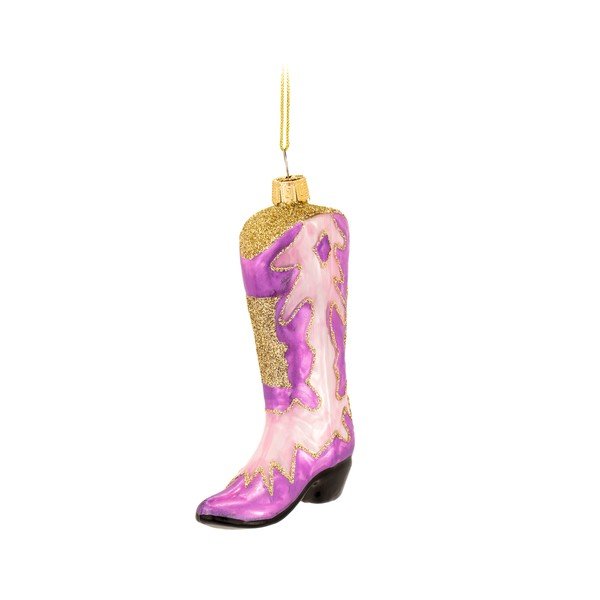 Sklenená vianočná ozdoba 7 cm Cowboy Boot – Sass & Belle