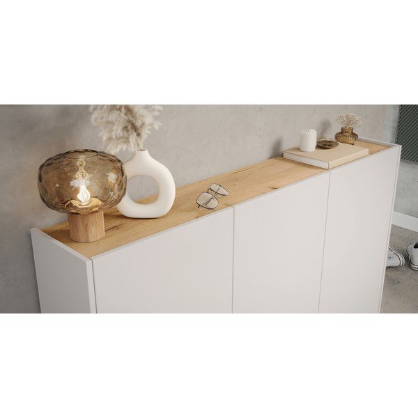 Krémová skrinka v dekore duba 138x105x25 cm Libbiano – Germania-image-3