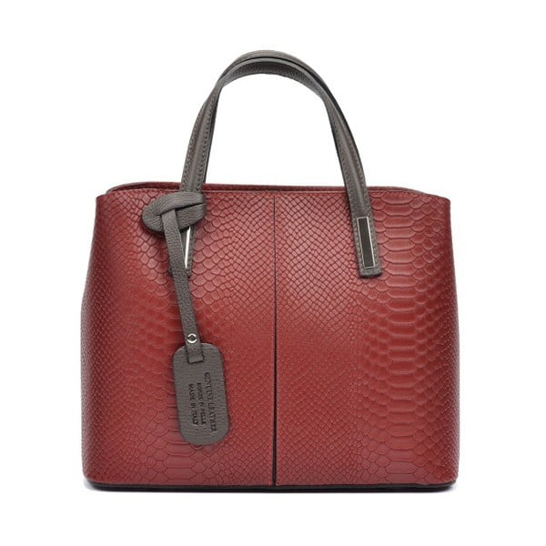 Tmavočervená kožená kabelka Roberta M Lucy Rosso