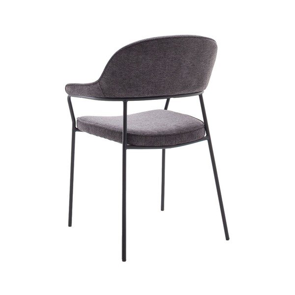 Tmavosivá jedálenská stolička s podrúčkami Kindersley – Unique Furniture-image-3