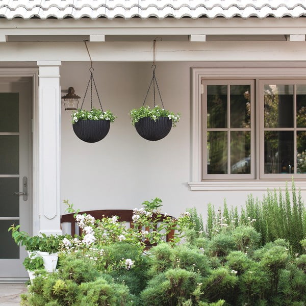 Plastový závesný a nástenný  kvetináč ø 35 cm Hangingsphere – Keter-image-3