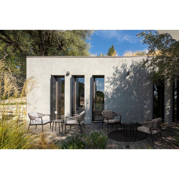 Kaki/taupe hliníková záhradná lounge súprava pre 2 Millor – Bizzotto-image-1