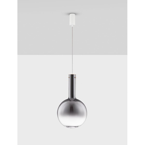 Sivé sklenené LED závesné svietidlo so stmievačom ø 30 cm Nostos – Nova Luce-image-2
