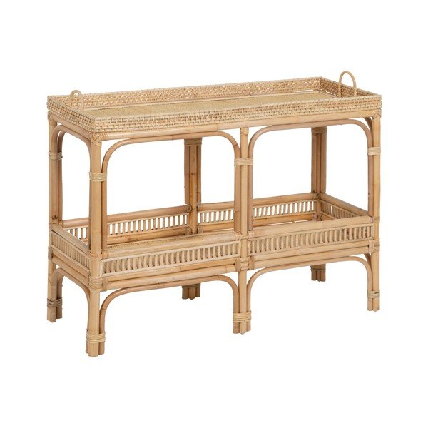 Ratanový konzolový stolík v prírodnej farbe 38x100 cm Ratán – Ixia