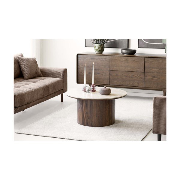 Tmavohnedá komoda v dekore duba 180x75x45 cm Darwin – House Nordic-image-4