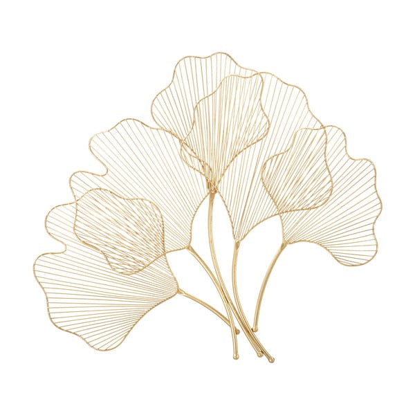 Nástenná dekorácia v zlatej farbe Mauro Ferretti Glam Leaf, 69 × 62 cm