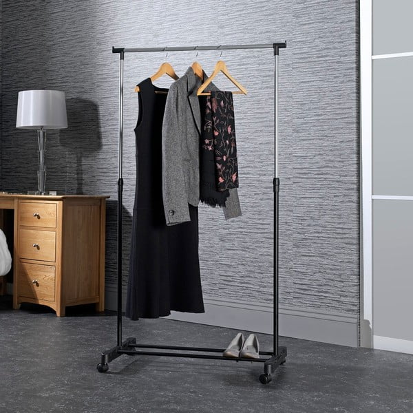 Čierny kovový stojan na oblečenie 85x94x48 cm – Addis-image-1