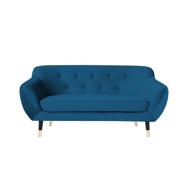 Modrá pohovka s čiernymi nohami Mazzini Sofas Amelie, 158 cm