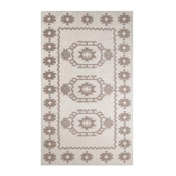 Krémový koberec s prímesou bavlny Yoruk Coffee, 80 × 150 cm