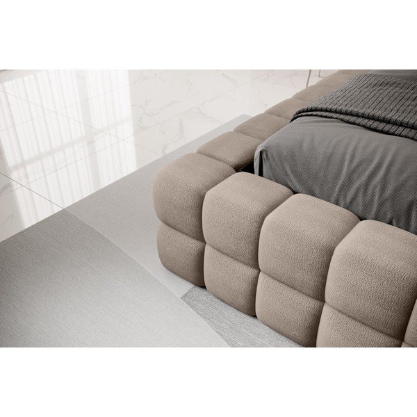 Svetlohnedá čalúnená dvojlôžková posteľ s úložným priestorom s roštom 140x200 cm Dizzle – ELTAP-image-3