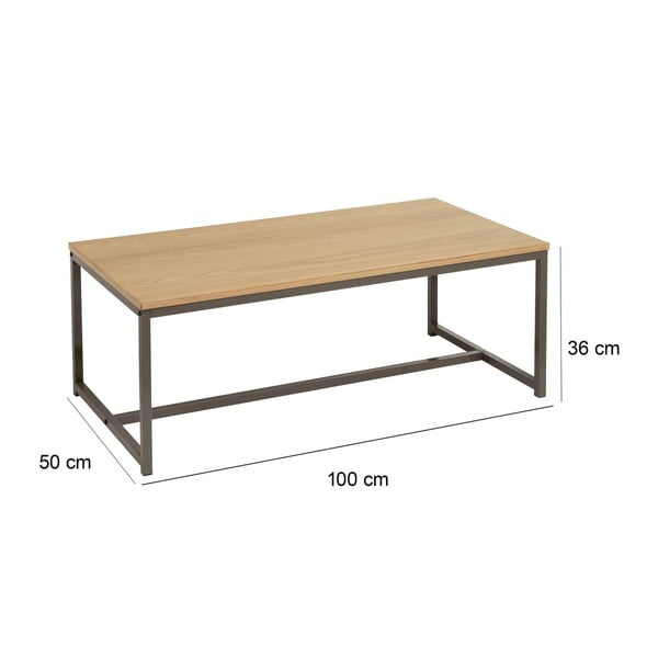 Konferenčný stolík v prírodnej farbe 50x100 cm – Casa Selección-image-3