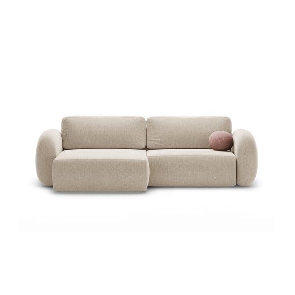 Béžová ženilková rozkladacia/s úložným priestorom rohová pohovka Tonale – Cosmopolitan Design