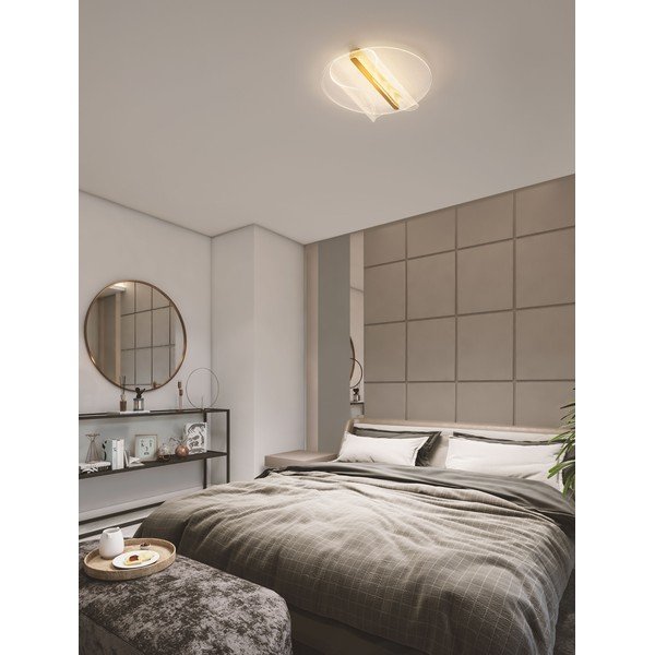 Hliníkové LED stropné svietidlo so stmievačom v zlatej farbe 55x45 cm Valentin – Nova Luce-image-2