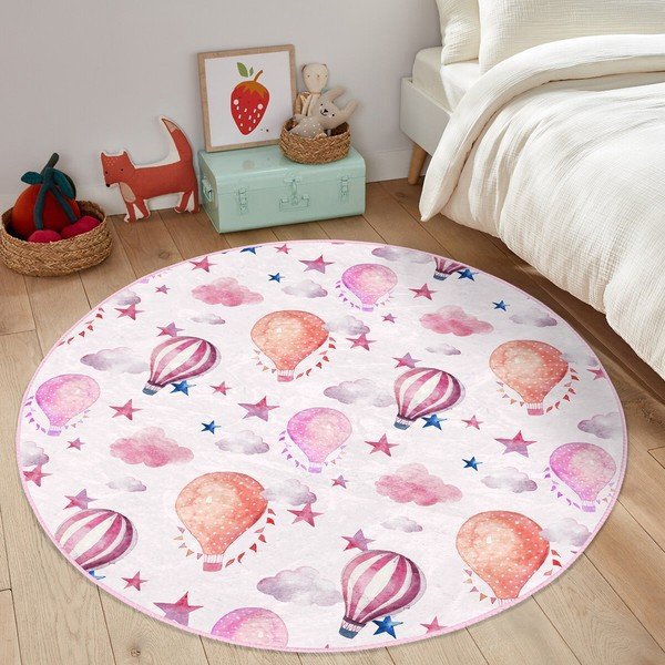 Ružový detský koberec ø 120 cm Comfort – Mila Home-image-2