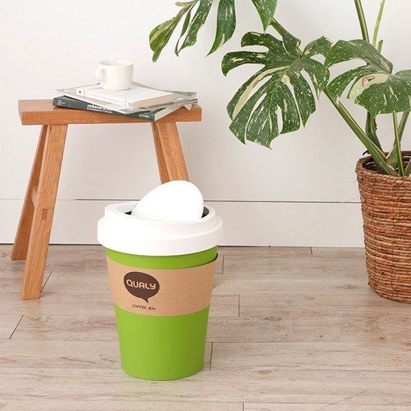 Hnedo-biely odpadkový kôš Qualy&CO Coffee Bin-image-1