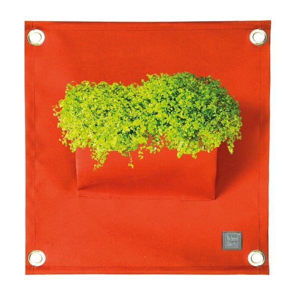 Oranžový závesný kvetináč The Green Pockets Amma, 45 x 50 cm
