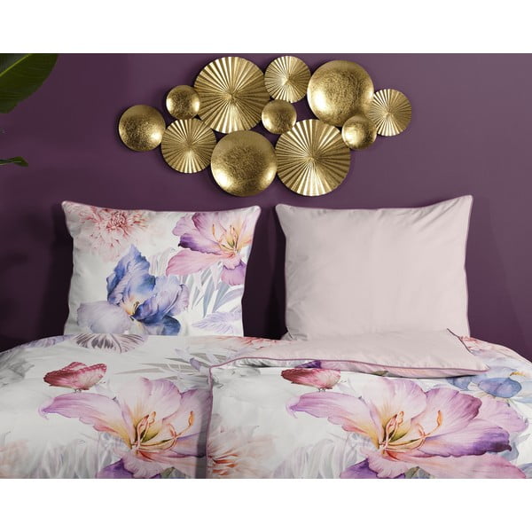 Krémovobiele obliečky na jednolôžko z bavlneného saténu 140x200 cm – Descanso-image-2